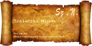 Szeleczki Ninon névjegykártya